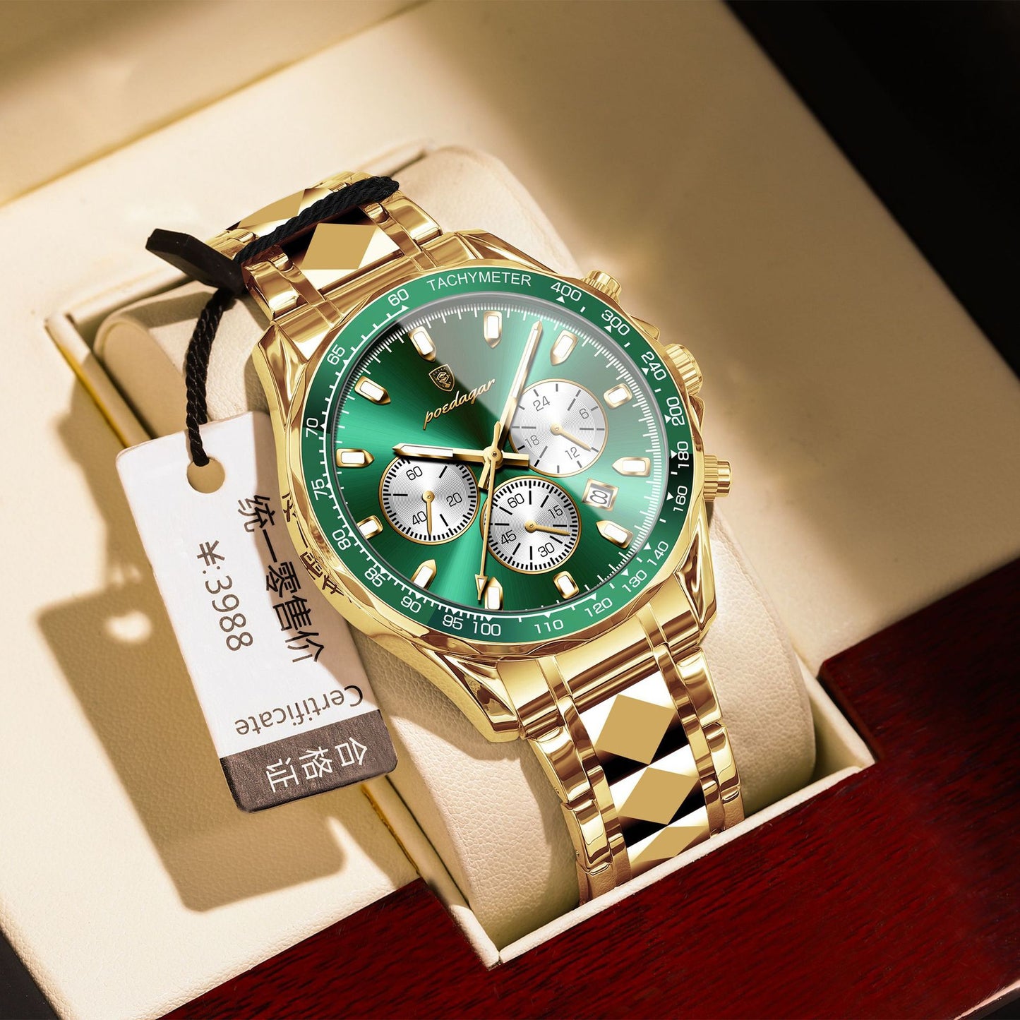 Swiss brand multifunctional men's watch steel band luminous quartz watch live foreign trade explosions a generation of hair