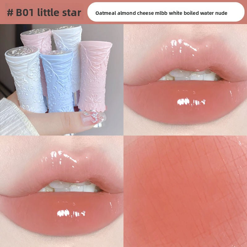 Solid mirror-like water-glossy lipstick