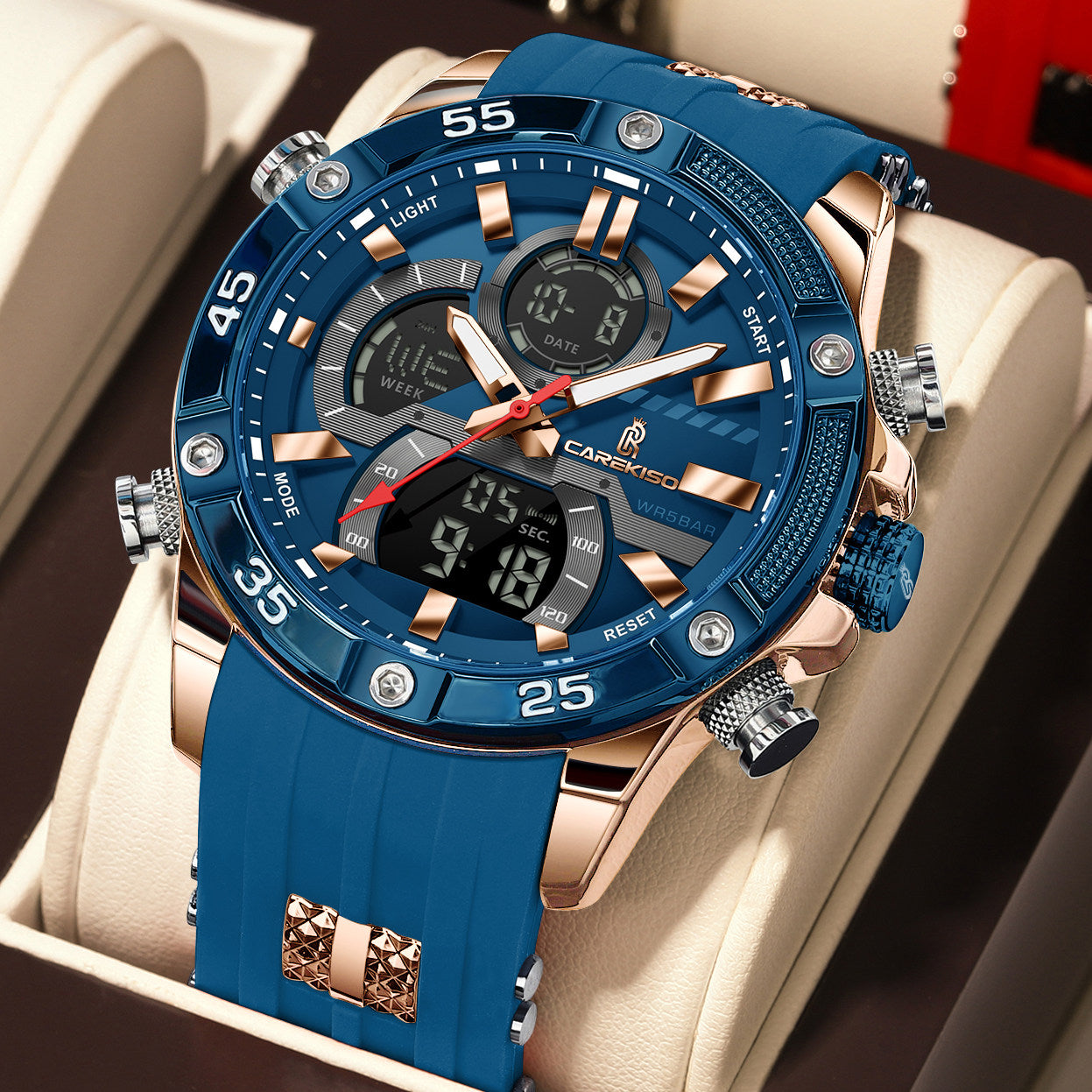 Men's Luminous Dual Display Waterproof Watch