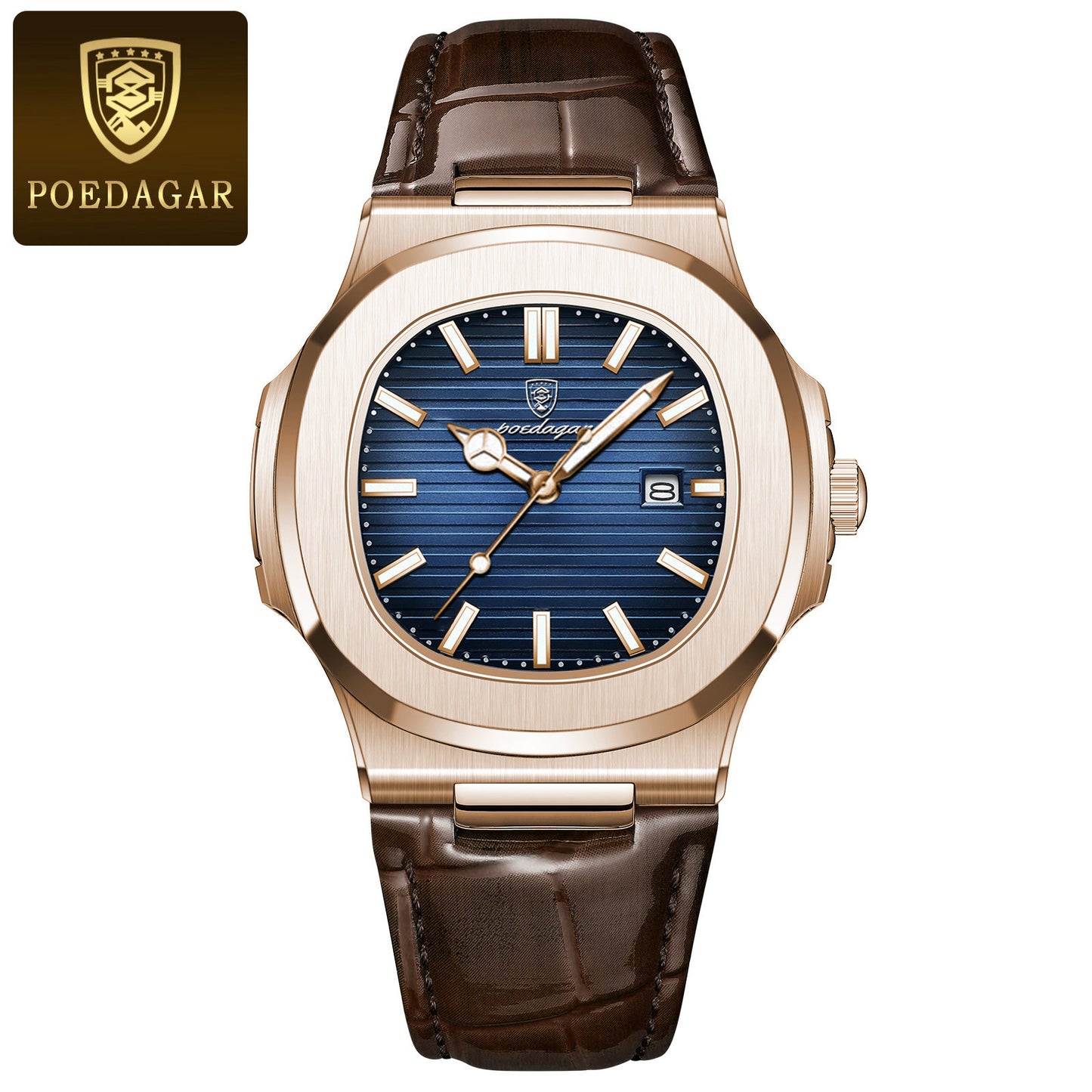 Ultra-Thin Mens Quartz Watch with Leather Strap