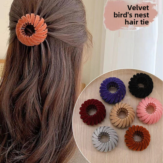 Flocking Hair Claw Clip for Women Half-Up Hairstyle