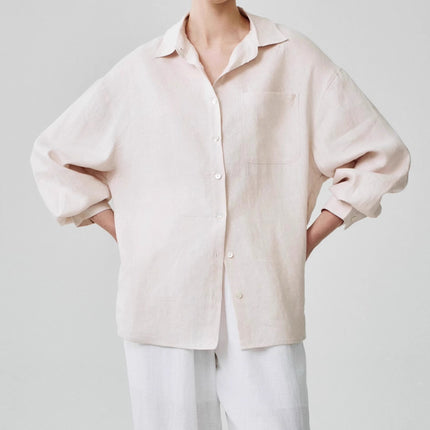 Women's Linen Shirt Long Sleeve Relaxed Fit