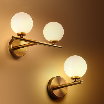 Nordic Glass Wall Lamp with Gold Electroplated Finish