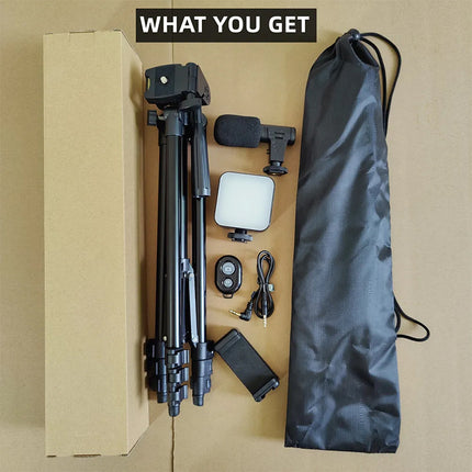 Tripod Microphone Fill Light Set with Remote