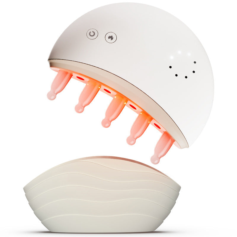 مشط كهربائي على شكل قمر من اليشم لتدليك فروة الرأس