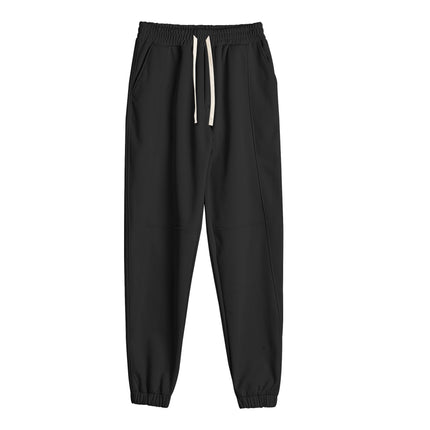 Men Solid Color Loose Fit Drawstring Sweatpants for Sports and Casual