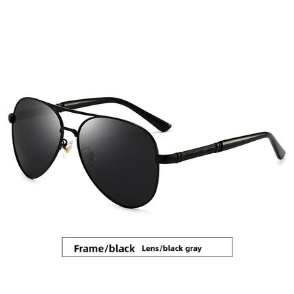 Metal Polarized Sunglasses Retro Large Frame Driving Glasses