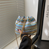 حقيبة شاطئ، حقيبة بسلسلة، حقيبة كتف وحقيبة كروس نسائية، حقيبة دلو مرصعة بالألماس