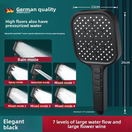 Pressurized Shower Head Set with 7 Spray Modes