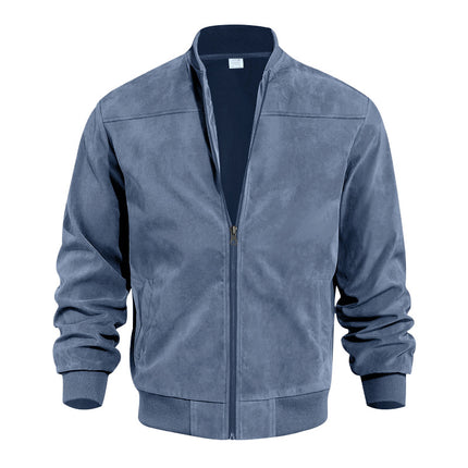 Mens Suede Bomber Jacket