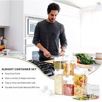 مجموعة من 6 قطع من حاويات تخزين الطعام سهلة الإغلاق لتخزين الدقيق والسكر