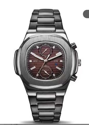 Multifunctional Mens Quartz Watch with Stainless Steel Strap