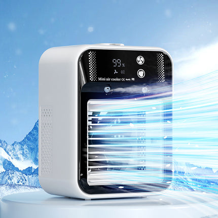 Spray humidifying mini portable air conditioner fan