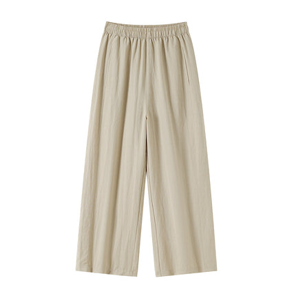 Womens Tencel Linen Wide Leg Casual Pants