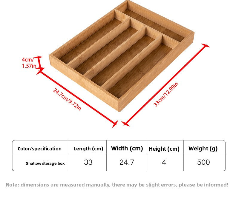Adjustable Bamboo Kitchen Cutlery Drawer Organizer Tray