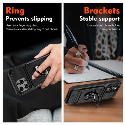 Magnetic Phone Case with Card Slot and Ring Holder