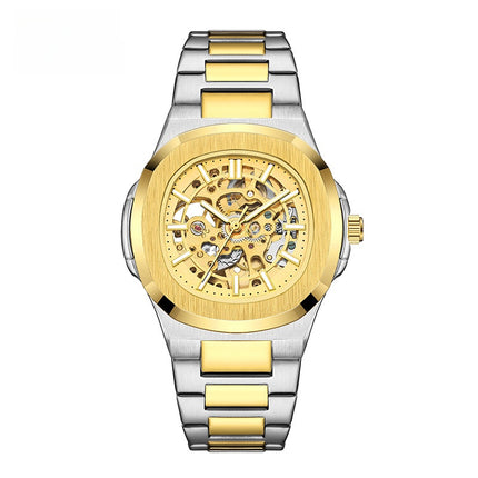 Double-sided hollowed-out luminous men's watch