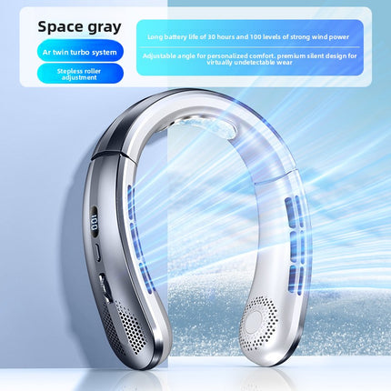 Rechargeable Bladeless Neck Fan with Digital Display