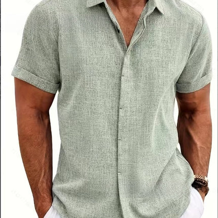 Beach oversized men's short-sleeved shirt