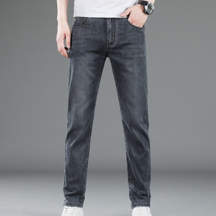 Men's Ice Silk Stretch Jeans High Waist Loose Fit