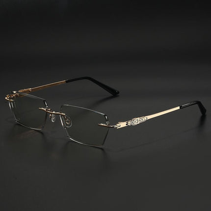 Frameless Anti-Blue Light Reading Glasses with Diamond-Cut Edge