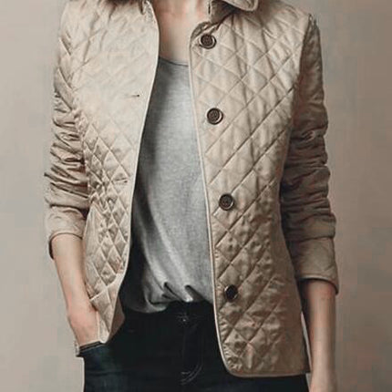Stylish single-breasted cotton coat with lapel
