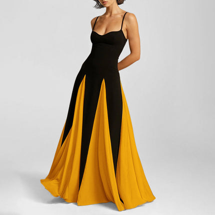 Elegant Casual Colorblock Strap Dress for Women