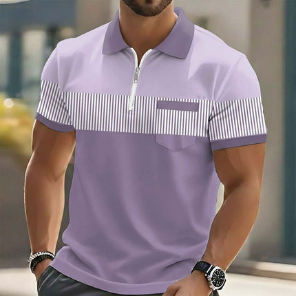 Geometric Print Mens Short Sleeve Polo Shirt