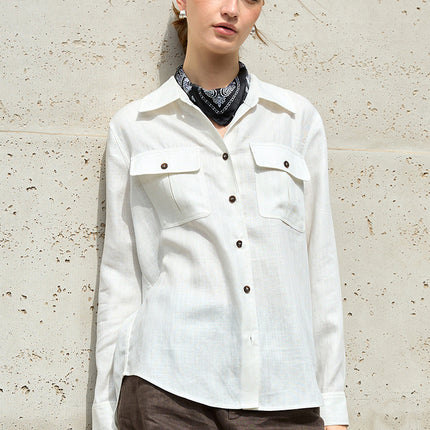 Womens Lyocell Linen Shirt