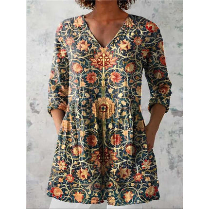 Printed round-neck short-sleeved shirt