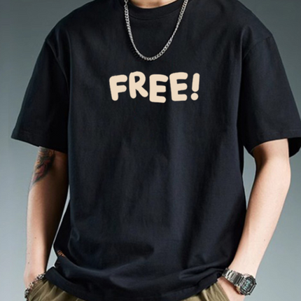 Heavyweight Cotton Short Sleeve T-Shirt Men Casual Printed Tee