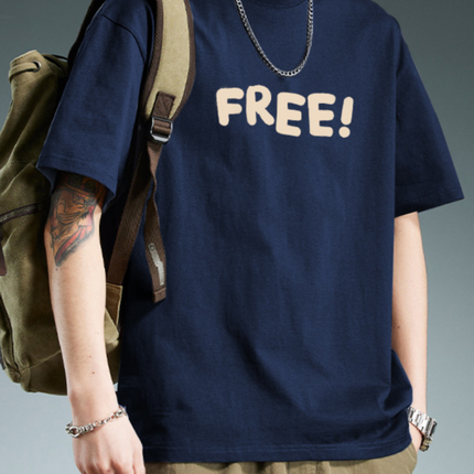Heavyweight Cotton Short Sleeve T-Shirt Men Casual Printed Tee