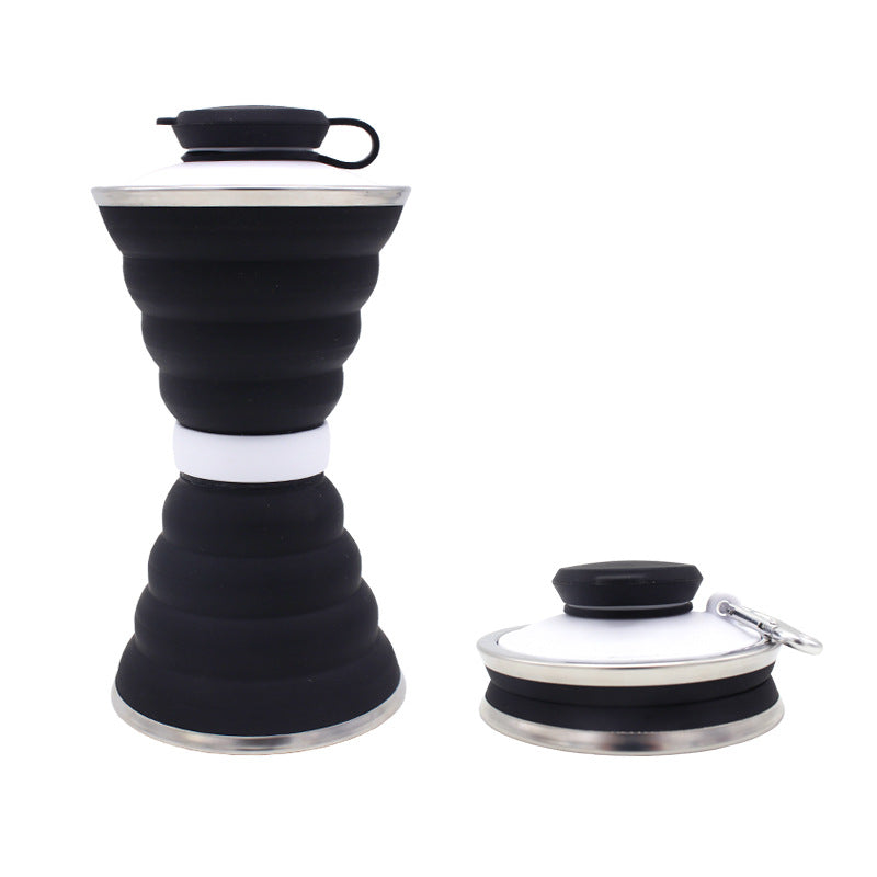 زجاجة ماء سيليكون سعة 500 مل، قابلة للطي، مانعة للتسرب، محمولة، مناسبة للرياضة والسفر، مثالية للرحلات الخارجية، الصالات الرياضية، المشي لمسافات طويلة، قابلة لإعادة الاستخدام، أدوات مطبخ.