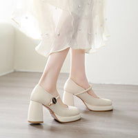 French-style Gentle Evening Breeze Mary Jane Heels For Women