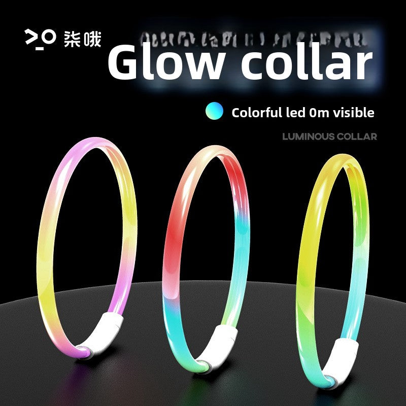 Dog and cat glow-in-the-dark collars