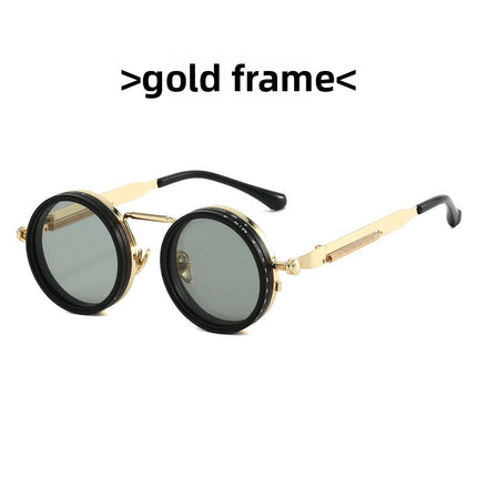 Adjustable Polarized Sunglasses Steampunk Round Metal Frame
