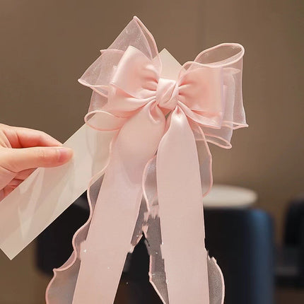 Long Ribbon Bow Hairpin for Girls