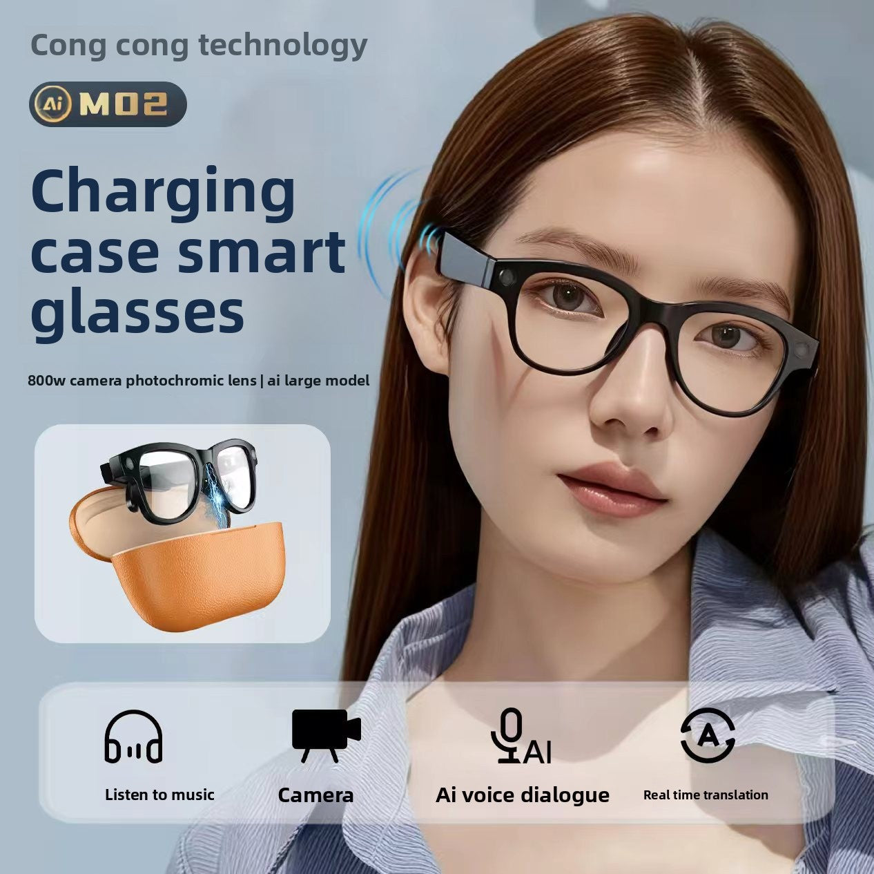 M02 Ultra Smart Glasses with WiFi Transmission