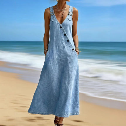 Womens Vintage Denim A-line Dress