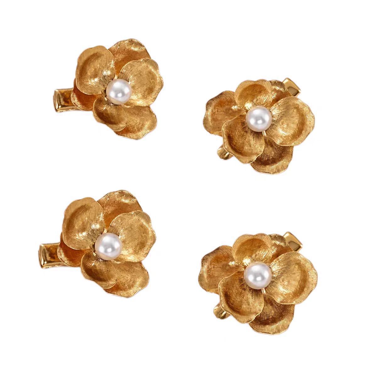 Pearl Flower Hair Clip French Style Side Clip