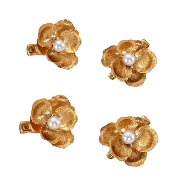 Pearl Flower Hair Clip French Style Side Clip