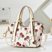 حقيبة نسائية كلاسيكية متعددة الاستخدامات، سلة خضراوات بنقشة الكرز، حقيبة يد