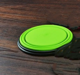 موزع مياه للحيوانات الأليفة 2 في 1، وعاء سيليكون محمول للسفر لشرب الكلاب والقطط