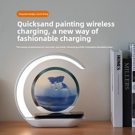 Wireless charging 3D sand table lamp