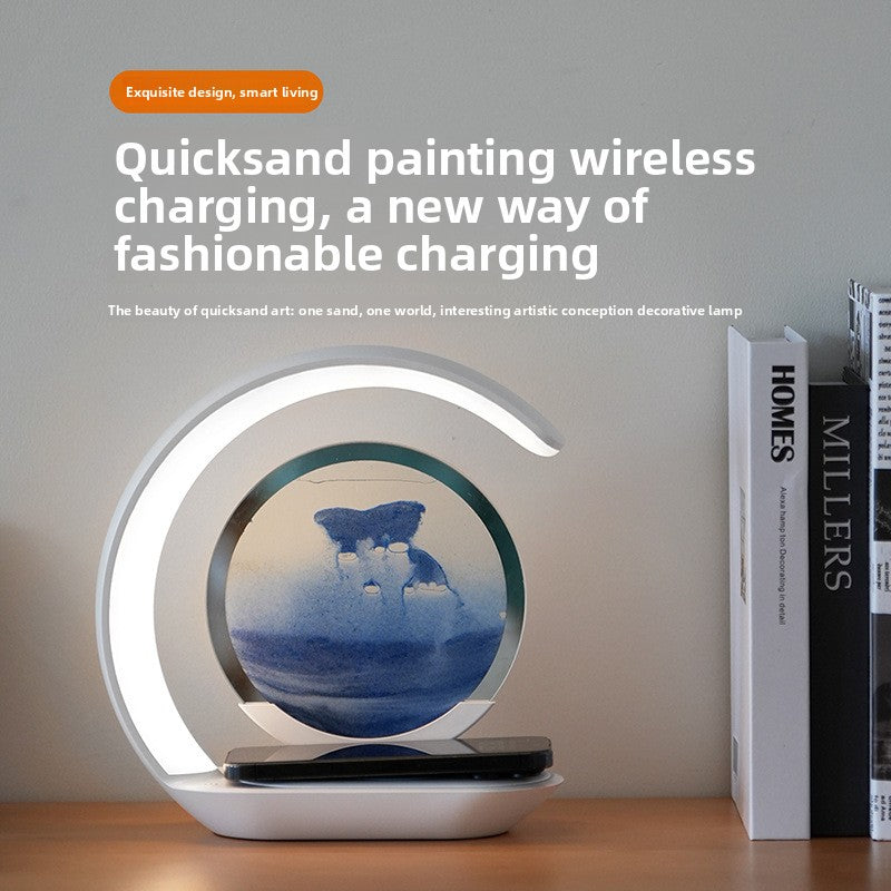 Wireless charging 3D sand table lamp