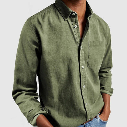 Men's Long Sleeve Turn-Down Collar Shirt