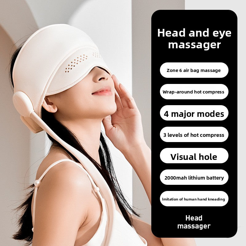 Rechargeable Head and Eye Massager with Heat Compression
