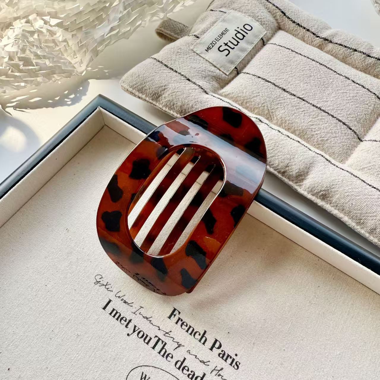 Matte Geometric Hair Clips for Thick Hair