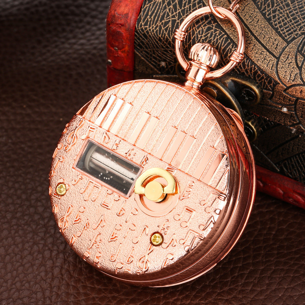 Music box watch flip
