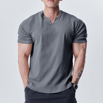 High-Quality Texture Cuff Sleeve T-Shirt for Men